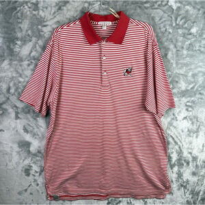 Peter Millar Georgia Bulldogs Polo Shirt Large Red White Stripes Football UGA